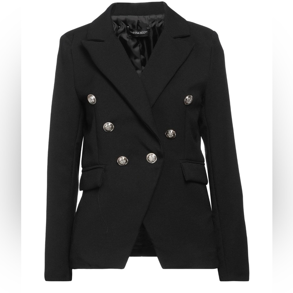Italian 🇮🇹 Black Double-Breasted Tailored Blazer